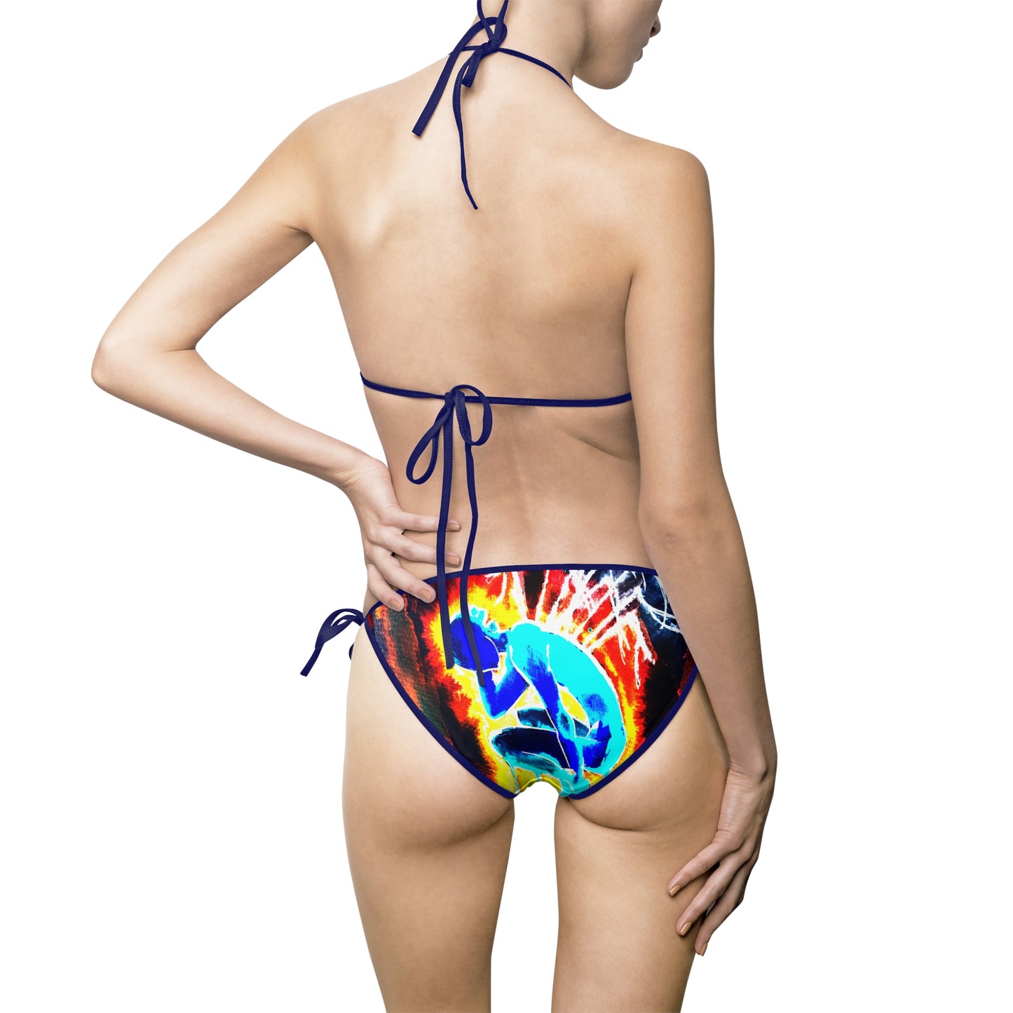 Pins and Needles Inverted Vibrant Women's Bikini Swimsuit - Colourful Tie-Dye Two-Piece Swimwear for Summer, Beach, Pool Party, Vacation, Swimwear