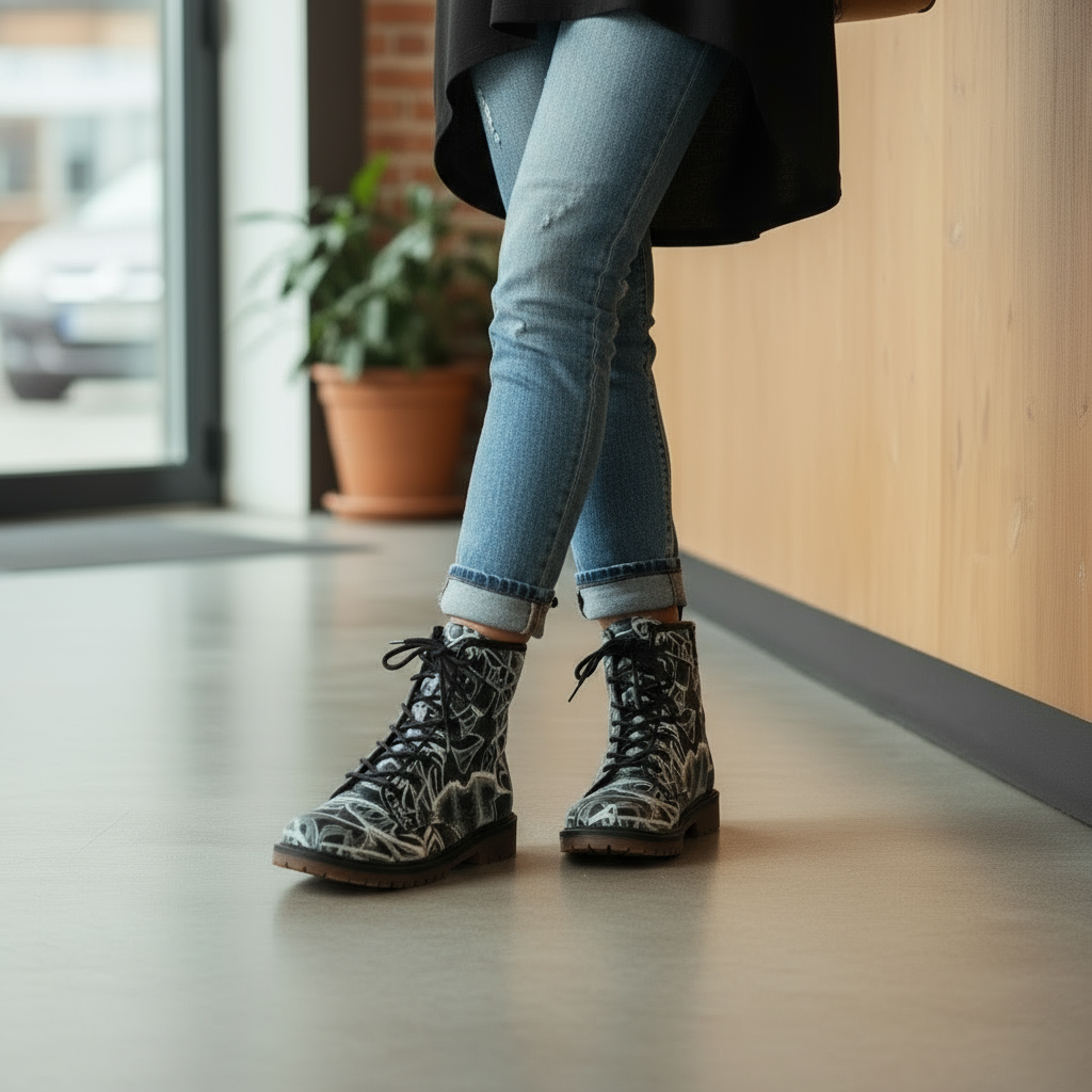 Inverted Sketch Women's Martin Short Boots