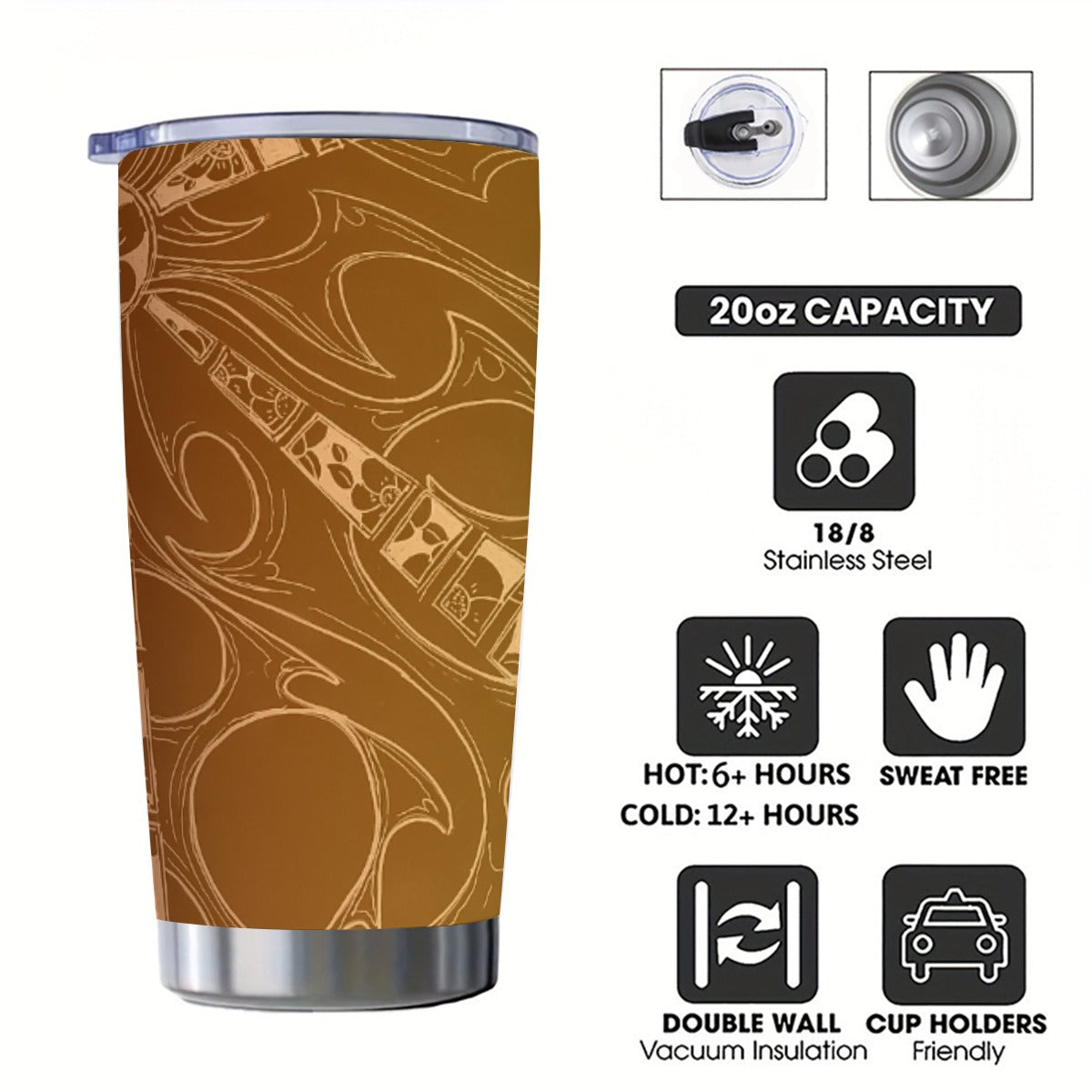 Flowers Sunrise Custom 20OZ Tumbler With Sliding Lid For The USA