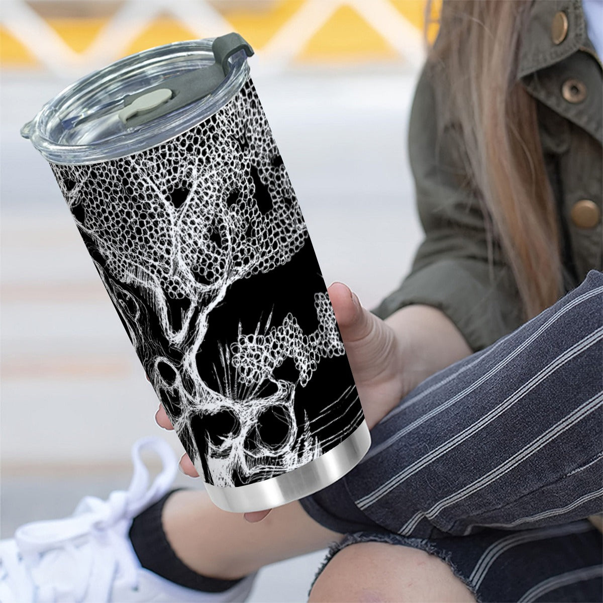 Haunted tree Custom 20OZ Tumbler With Sliding Lid For The USA