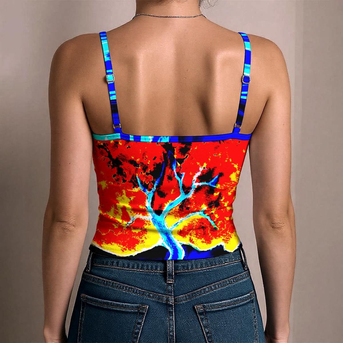 Fire and Ice Painting All-Over Print Women's Spaghetti Strap Tank Top