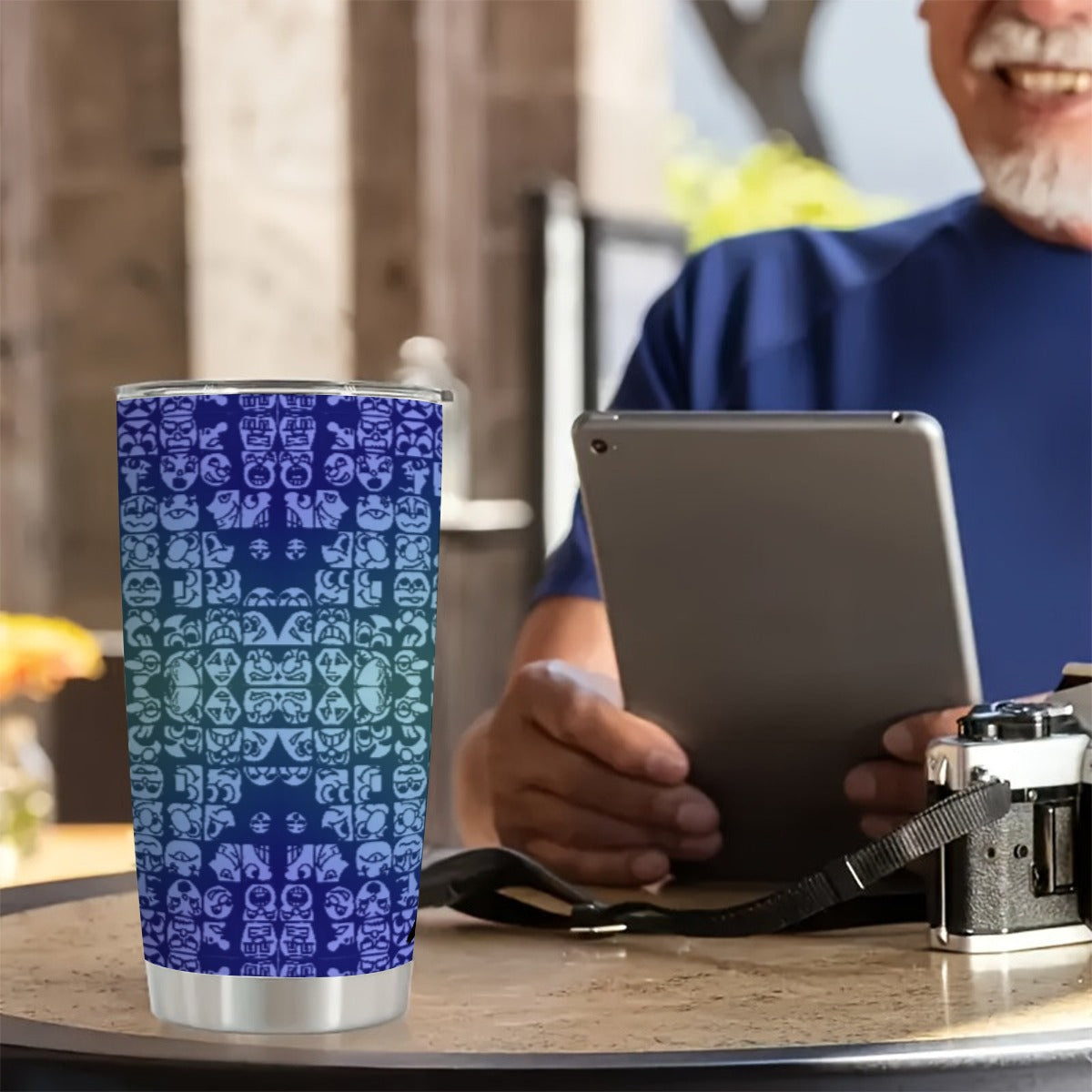 Blueberry Faces Custom 20OZ Tumbler With Sliding Lid For The USA