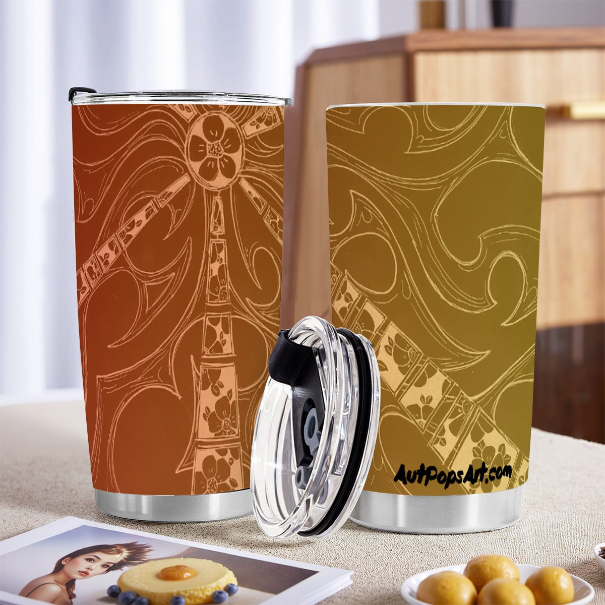 Flowers Sunrise Custom 20OZ Tumbler With Sliding Lid For The USA