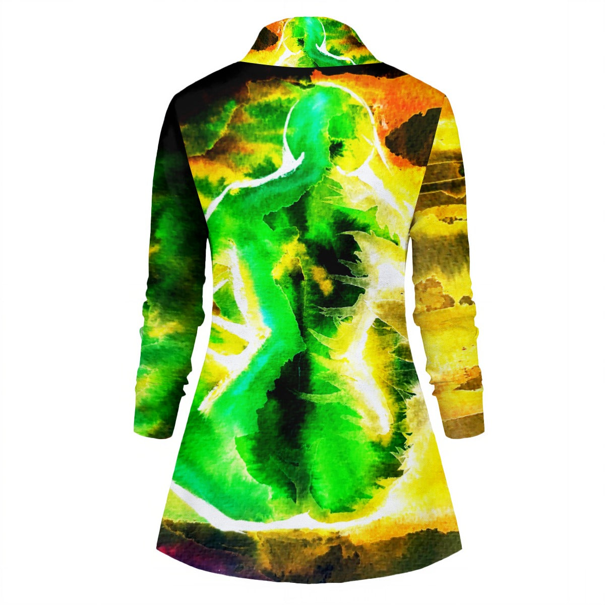 Swept Away Inverted All-Over Print Women's Draped Long Sleeve Top