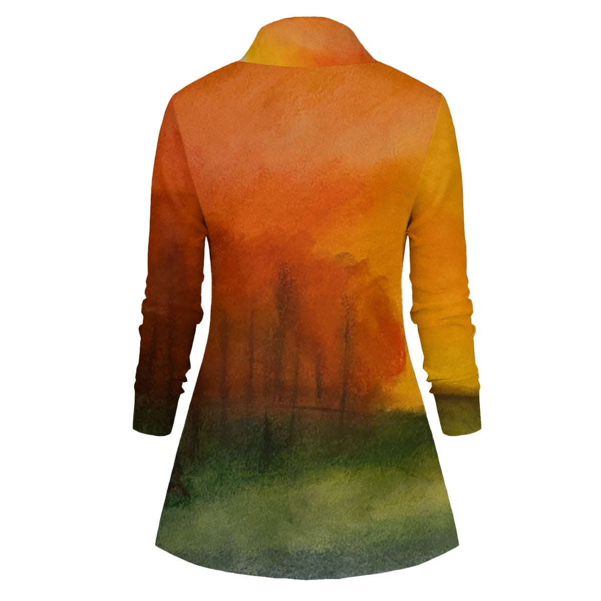 Heart of Autumn All-Over Print Women's Draped Long Sleeve Top