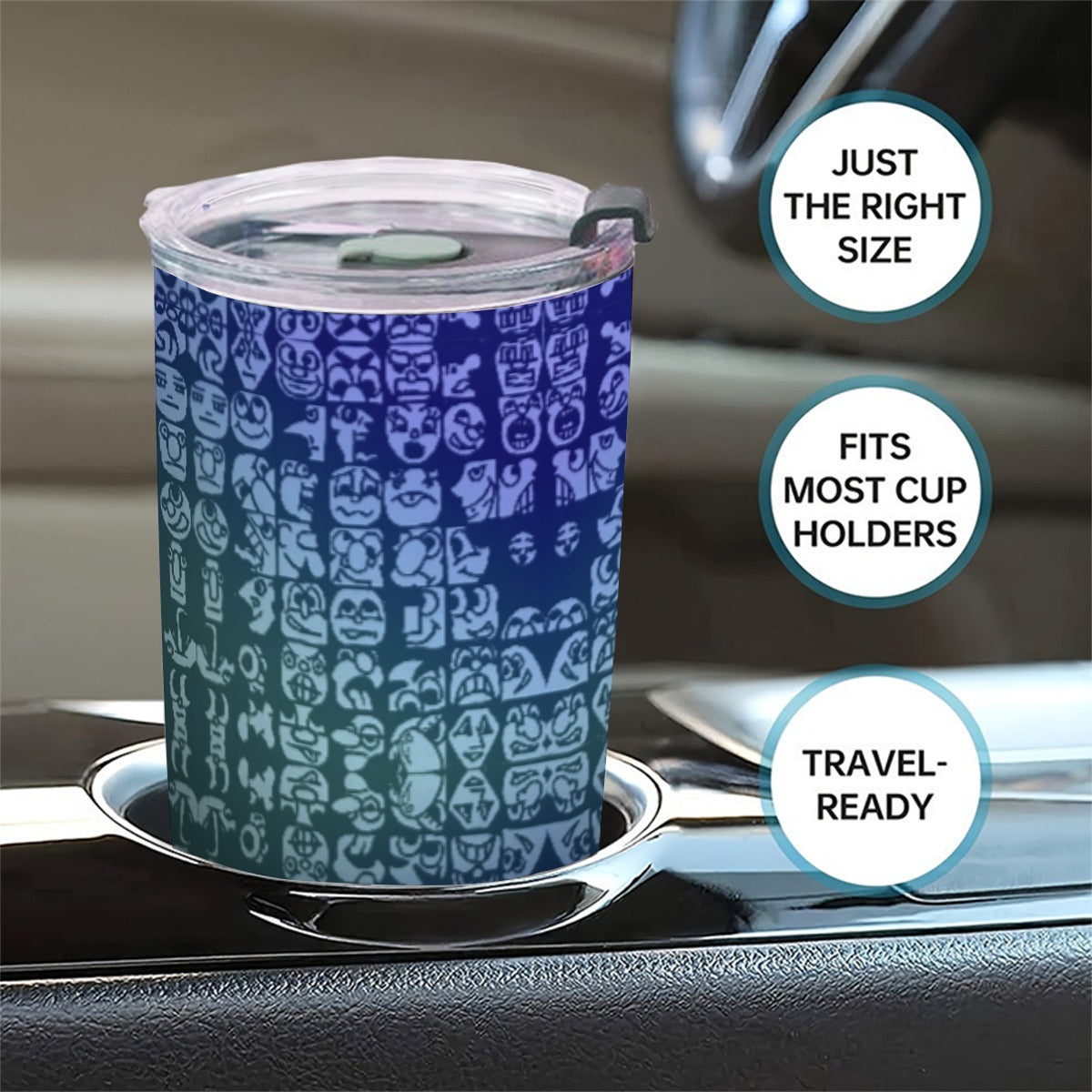 Blueberry Faces Custom 20OZ Tumbler With Sliding Lid For The USA