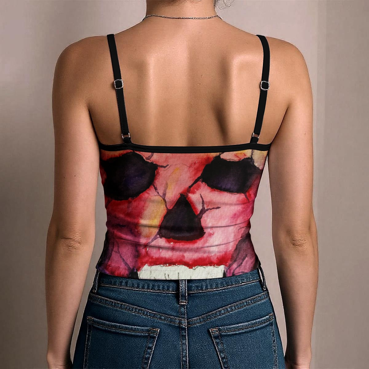 Blood Skull All-Over Print Women's Spaghetti Strap Tank Top