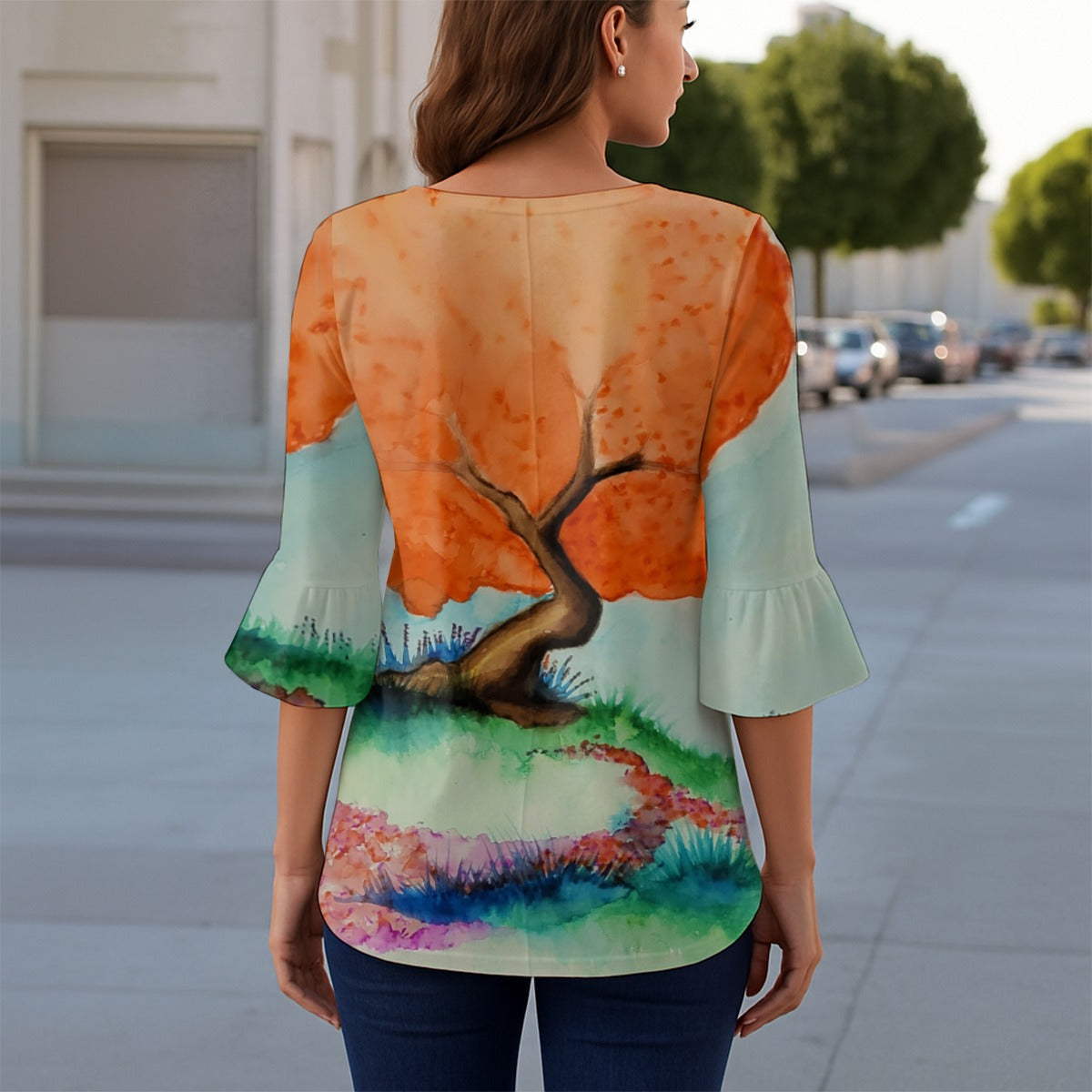 To Dance with Fairies. All-Over Print Women's T-shirt With 3/4 Sleeve
