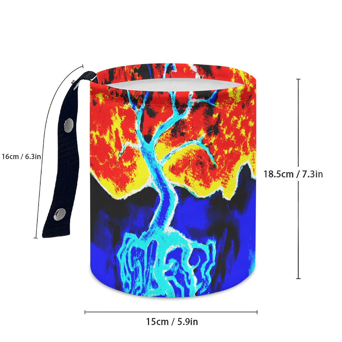 Fire and Ice Minimalist Fabric Car Trash Can
