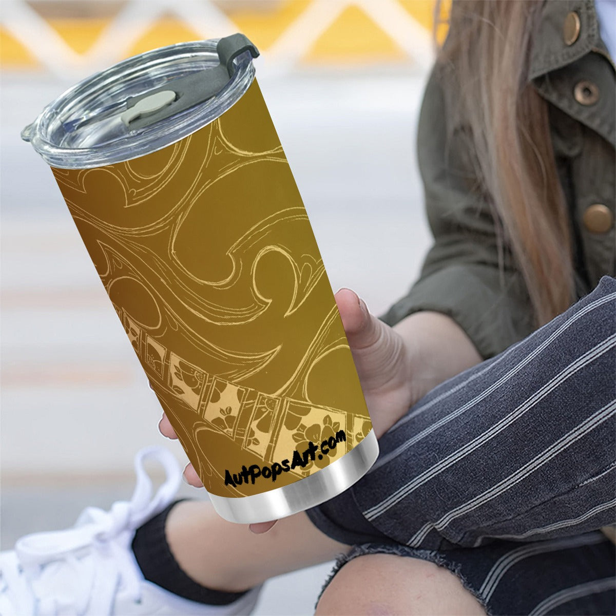 Flowers Sunrise Custom 20OZ Tumbler With Sliding Lid For The USA
