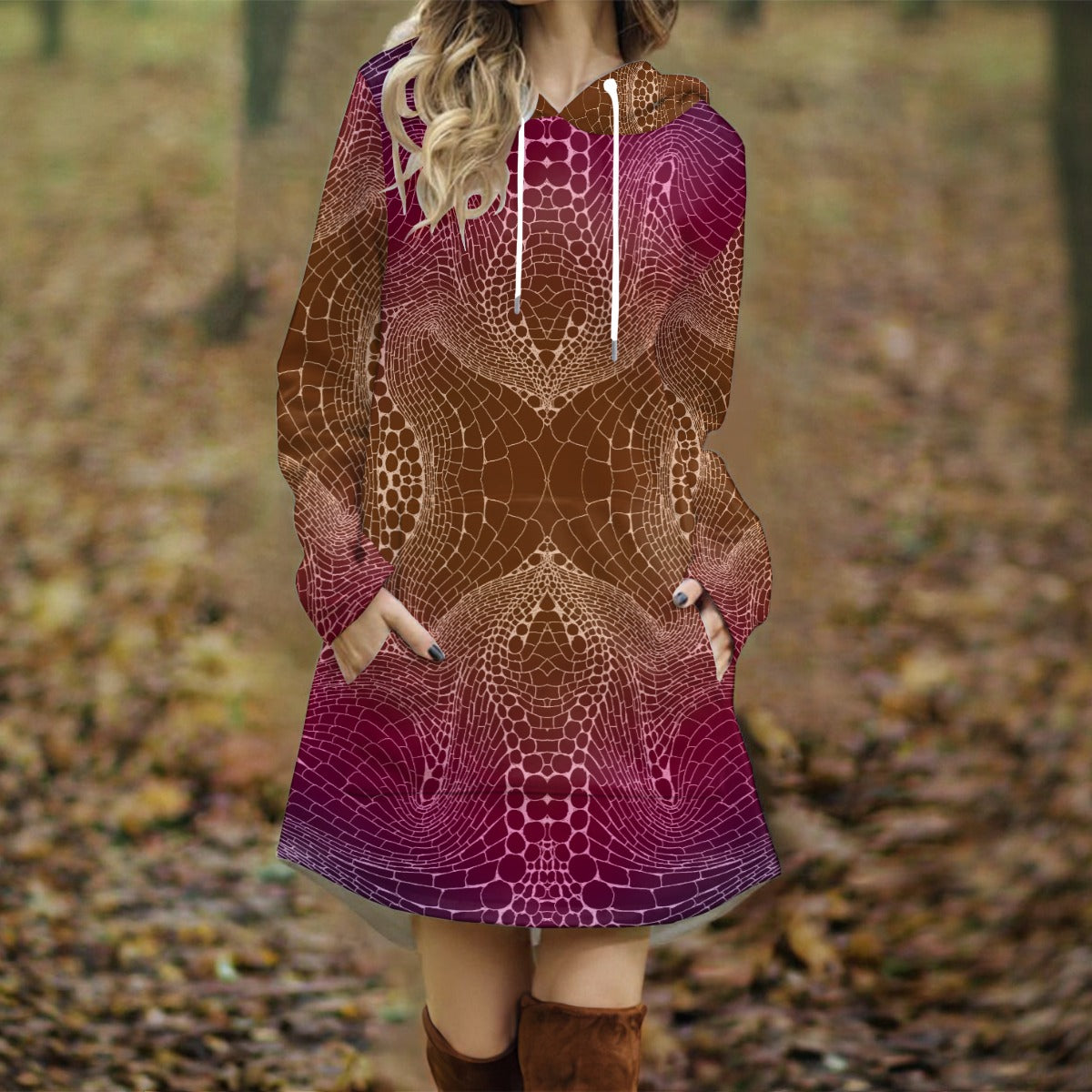 Signs of Life Sunset All-Over Print Women's Longline Hoodie Dress