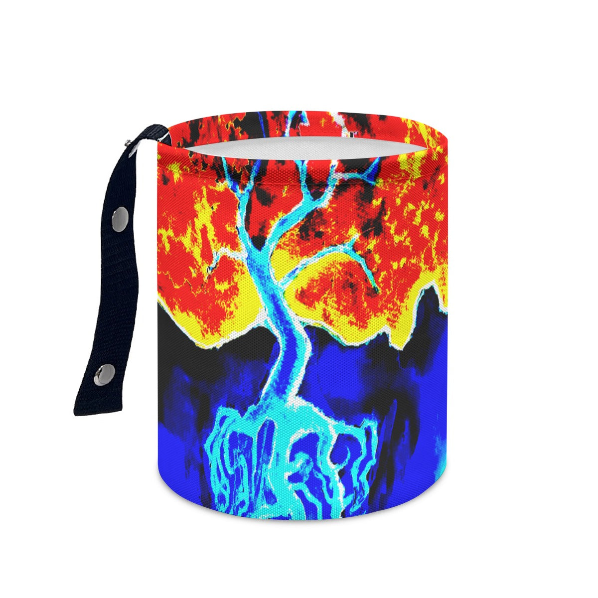 Fire and Ice Minimalist Fabric Car Trash Can