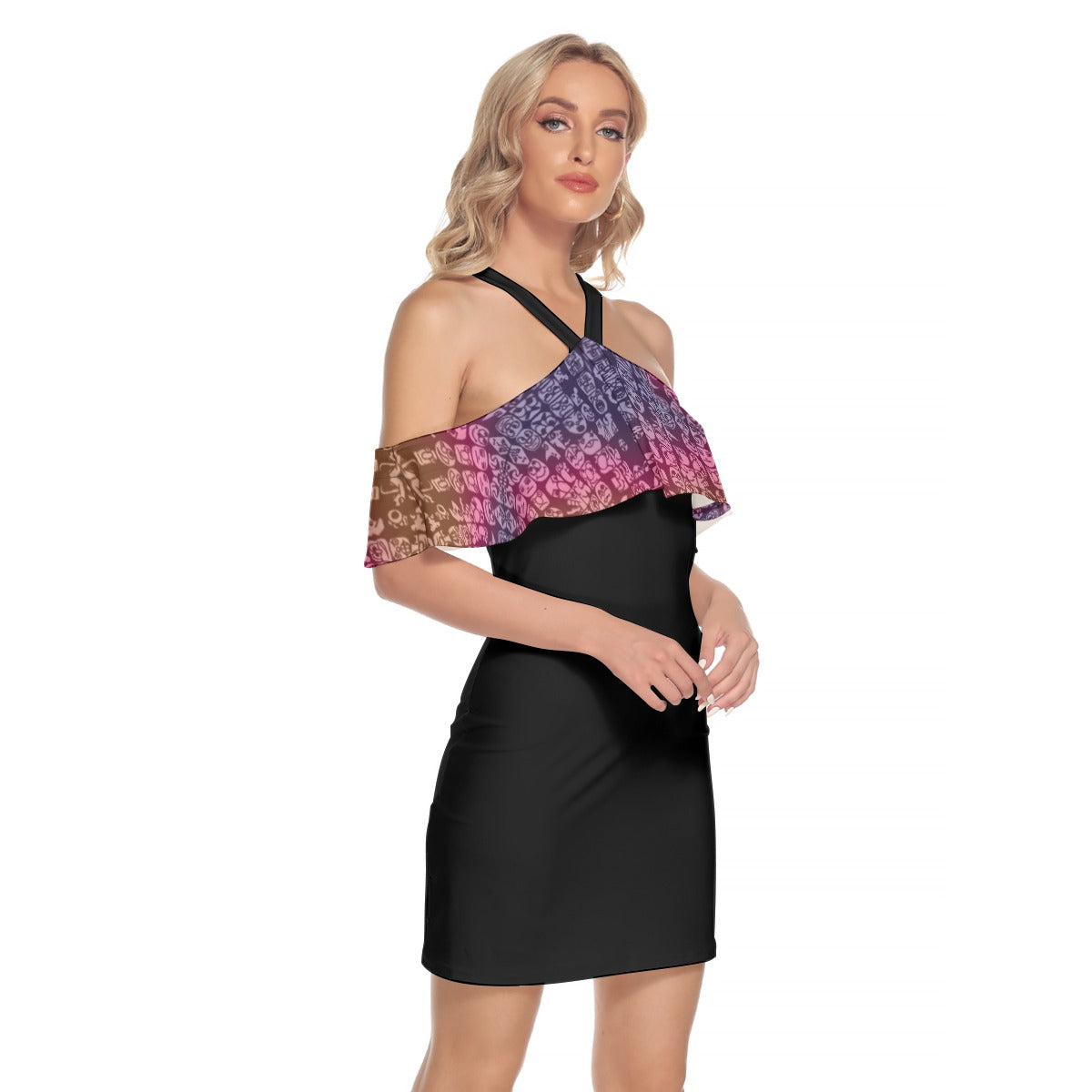 Faces Cold Shoulder Cami Dress With Ruffle