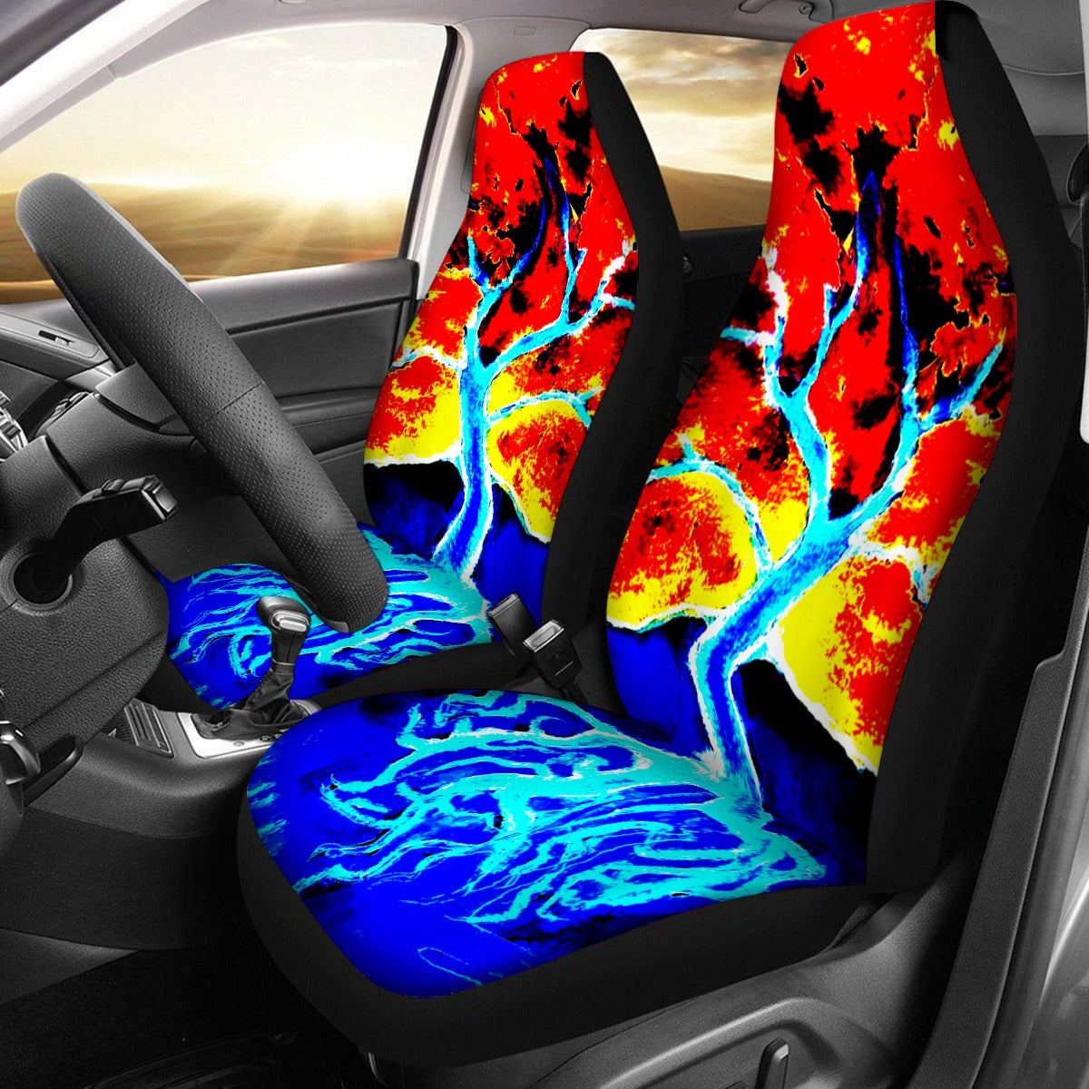 Fire and Ice Universal Car Seat Cover With Thickened Back