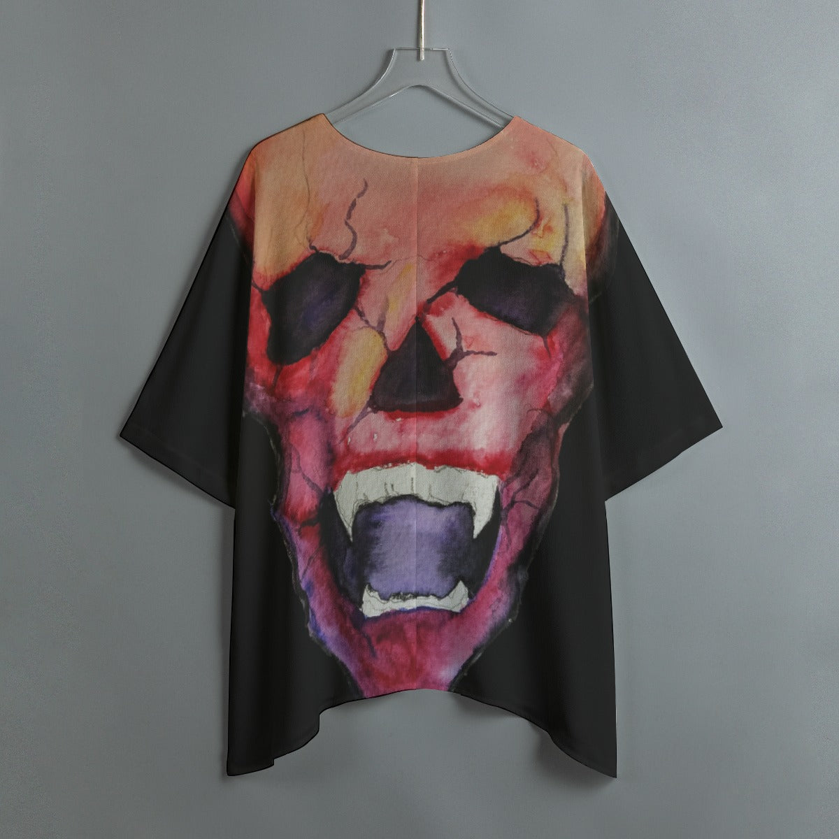 Blood Skull All-Over Print Women's Bat Sleeve Shirt