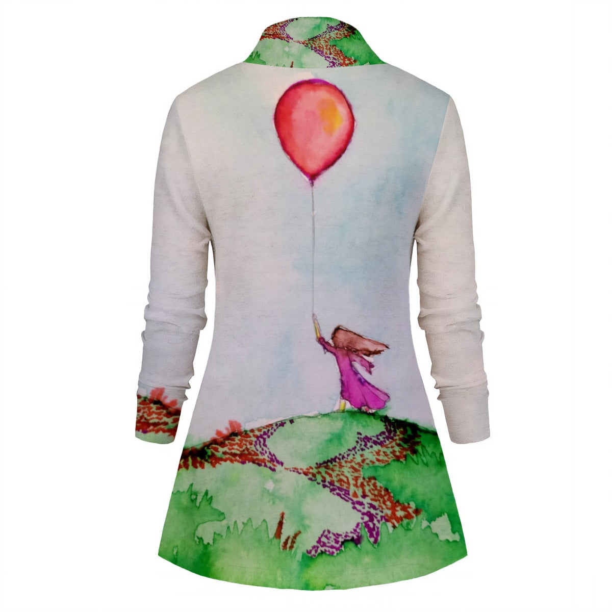 The Dream All-Over Print Women's Draped Long Sleeve Top