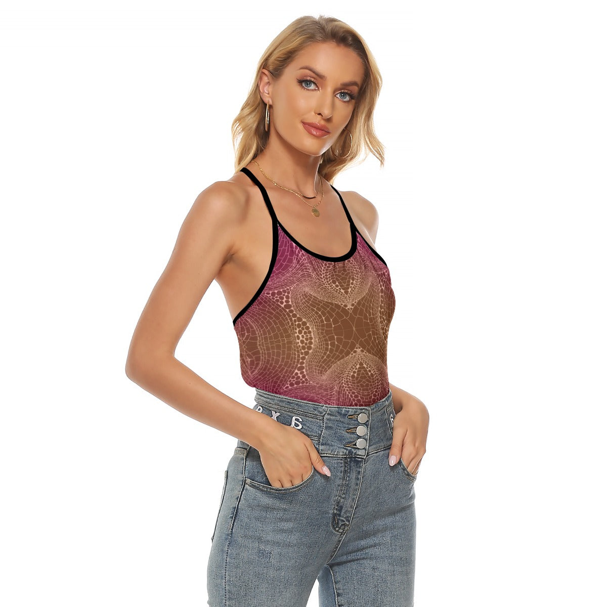 Signs of Life Criss-Cross Open Back Tank Top