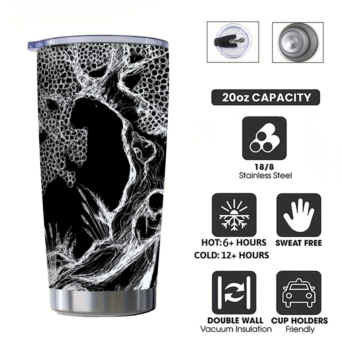 Haunted tree Custom 20OZ Tumbler With Sliding Lid For The USA
