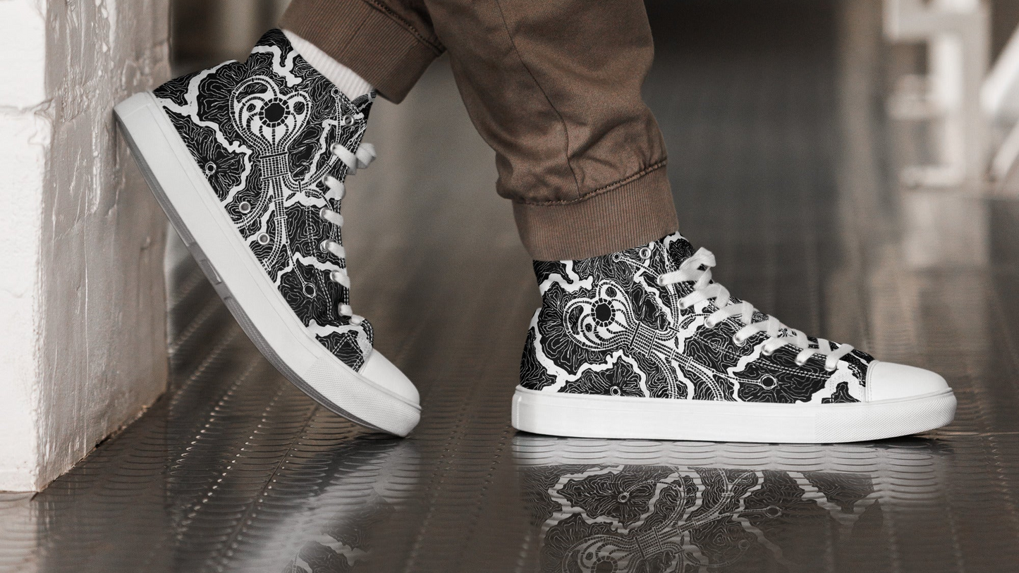 Life line Sketch Men’s high top canvas shoes