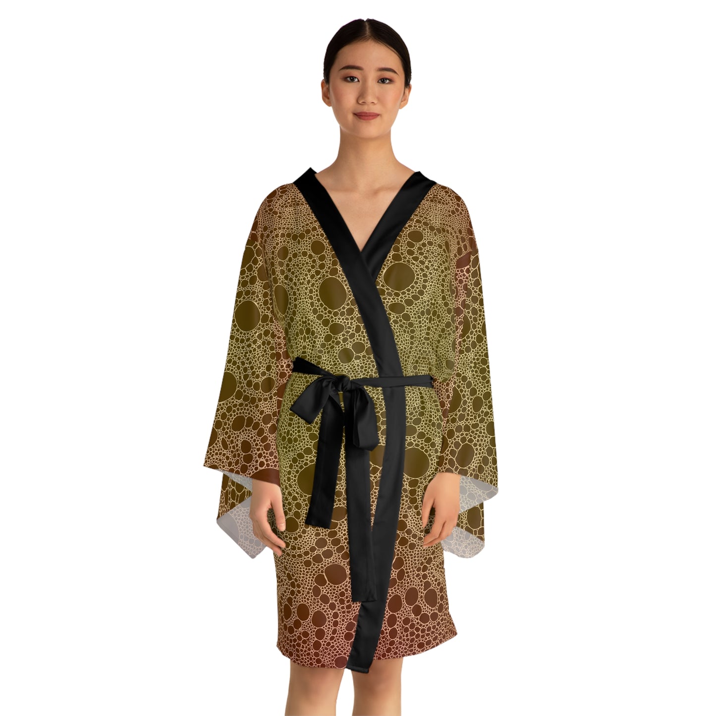 Lost in Circles Sunrise Long Sleeve Kimono Robe (AOP)