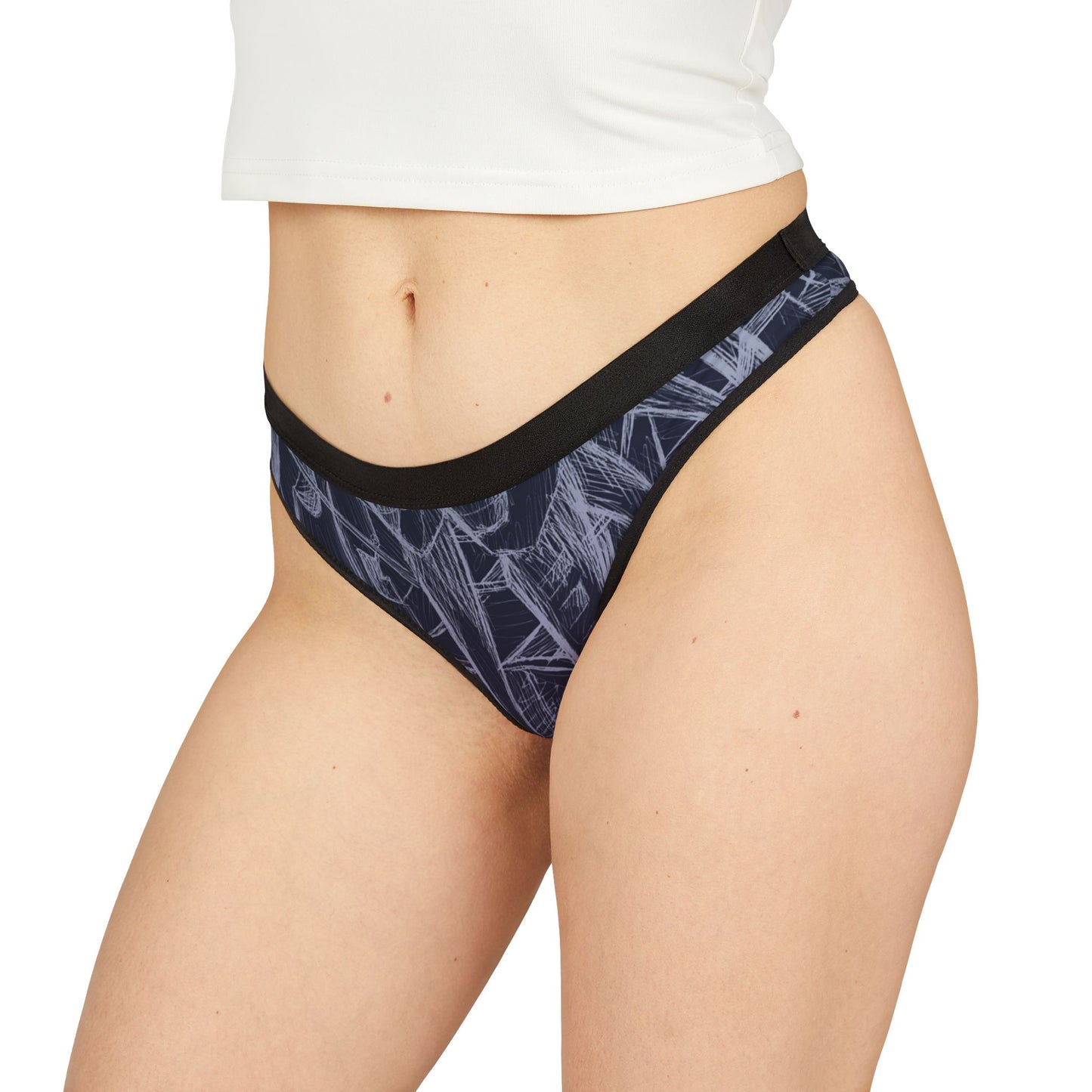 Inverted sketch Midnight Blue Women's Thongs