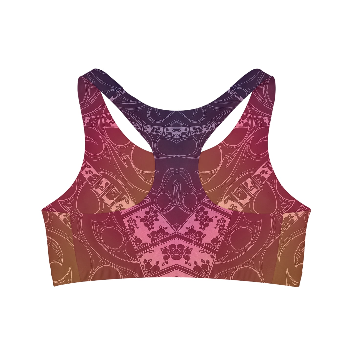 Flowers Sketch Rose Seamless Sports Bra (AOP)