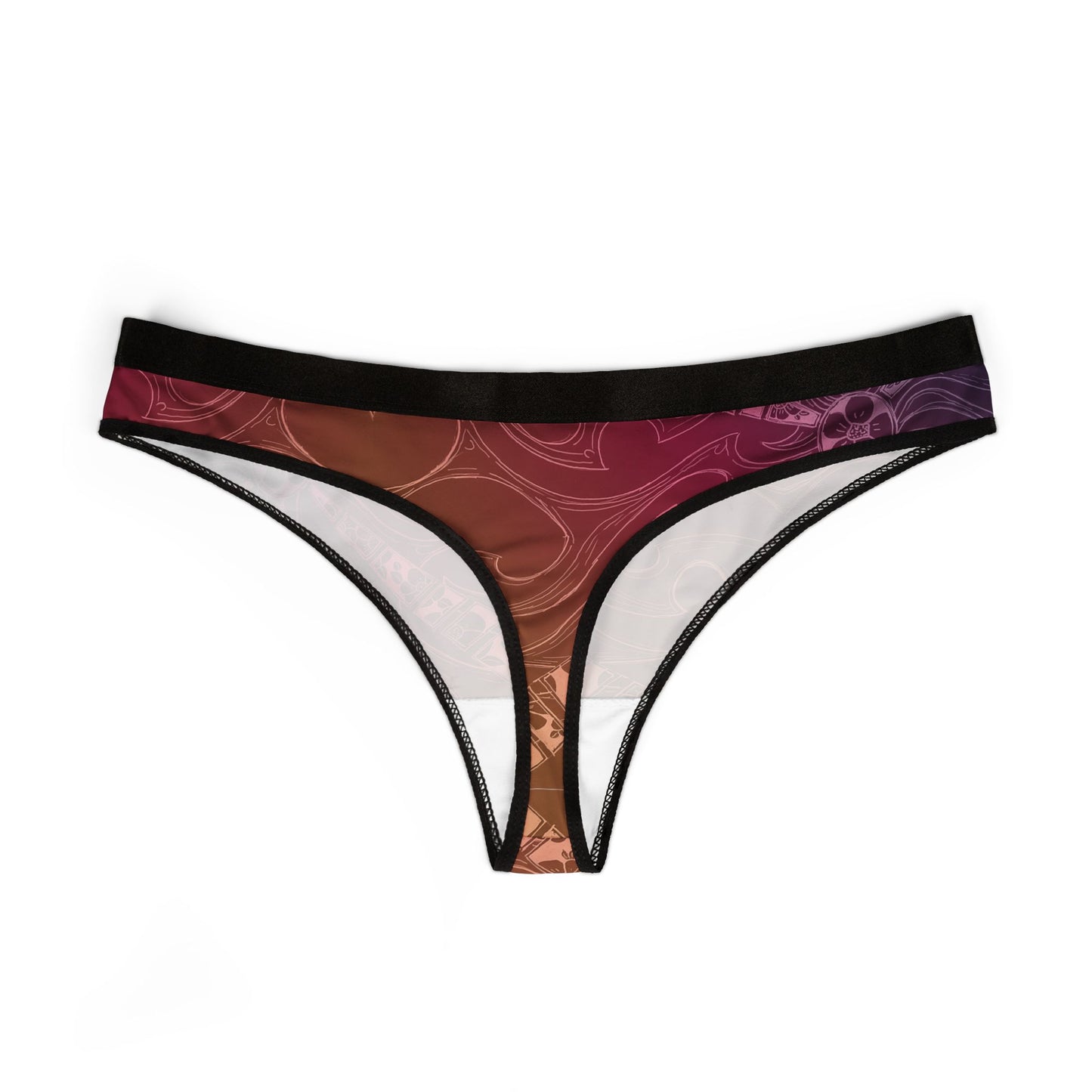 Flower Sketch Rose Women's Thongs (AOP)