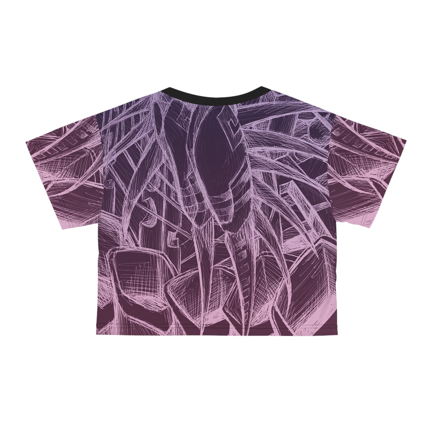 Inverted Sketch Orchid Bloom Crop Tee