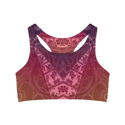 Flowers Sketch Rose Seamless Sports Bra (AOP)