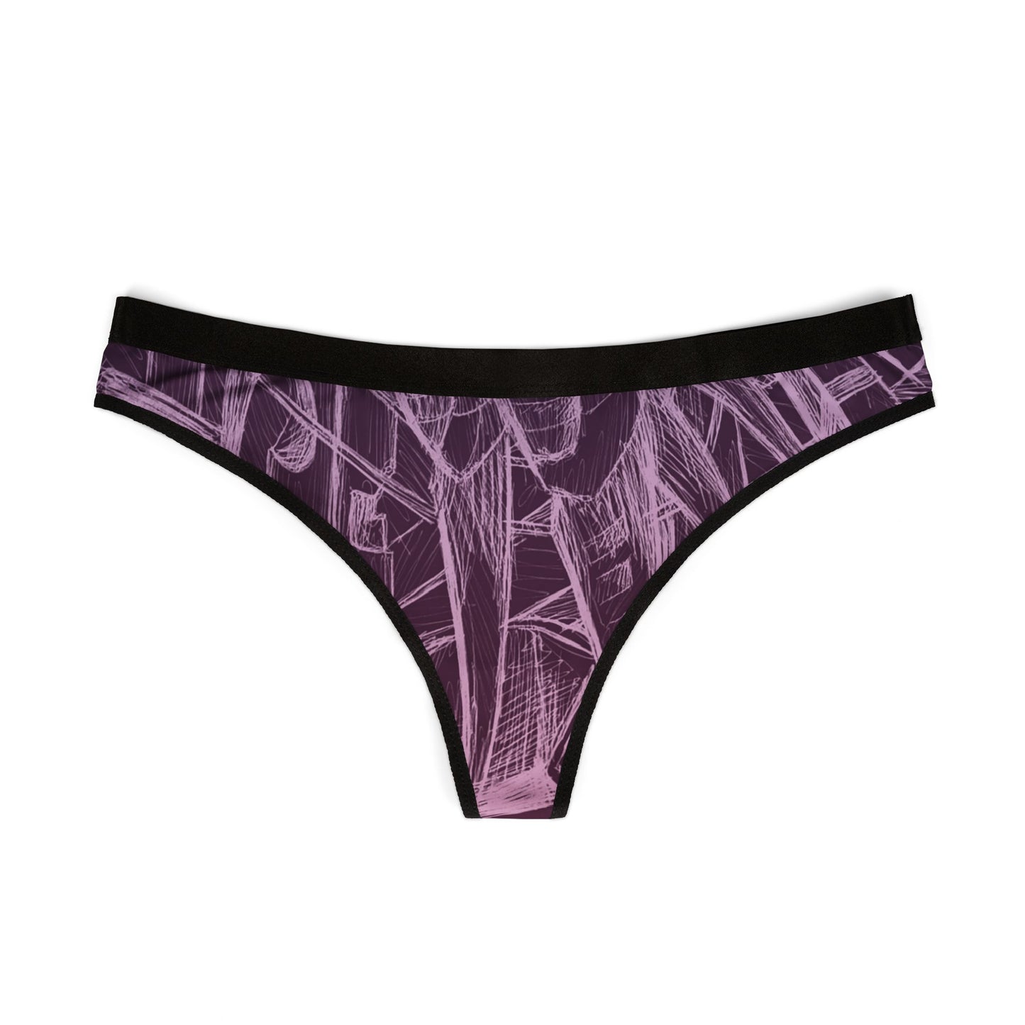 Inverted Sketch Orchid Bloom Women's Thongs