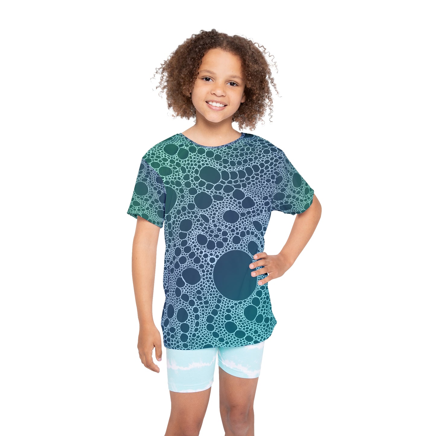 Lost In Circles Ocean Blue Kids Sports Jersey (AOP)