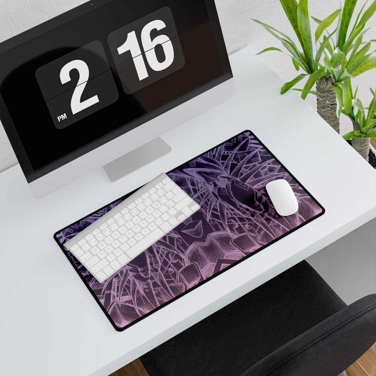 Inverted Abstract Orchid Bloom Desk Mats