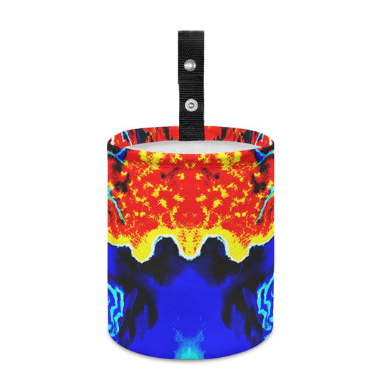 Fire and Ice Minimalist Fabric Car Trash Can