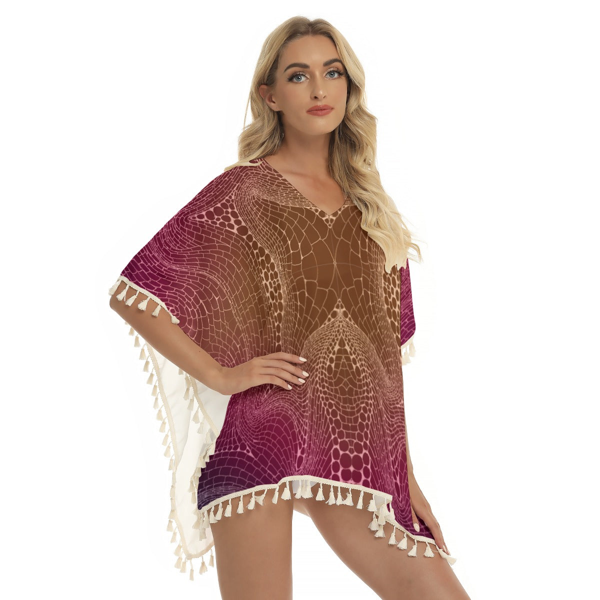 Signs of Life Sunrise All-Over Print Women's Square Fringed Shawl