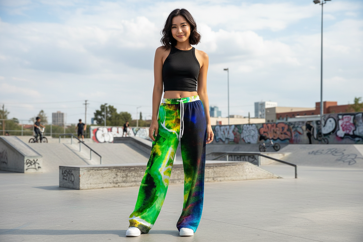 Swept Away Inverted All-Over Print Women's Casual Pants