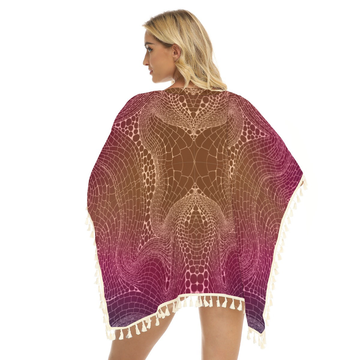 Signs of Life Sunrise All-Over Print Women's Square Fringed Shawl