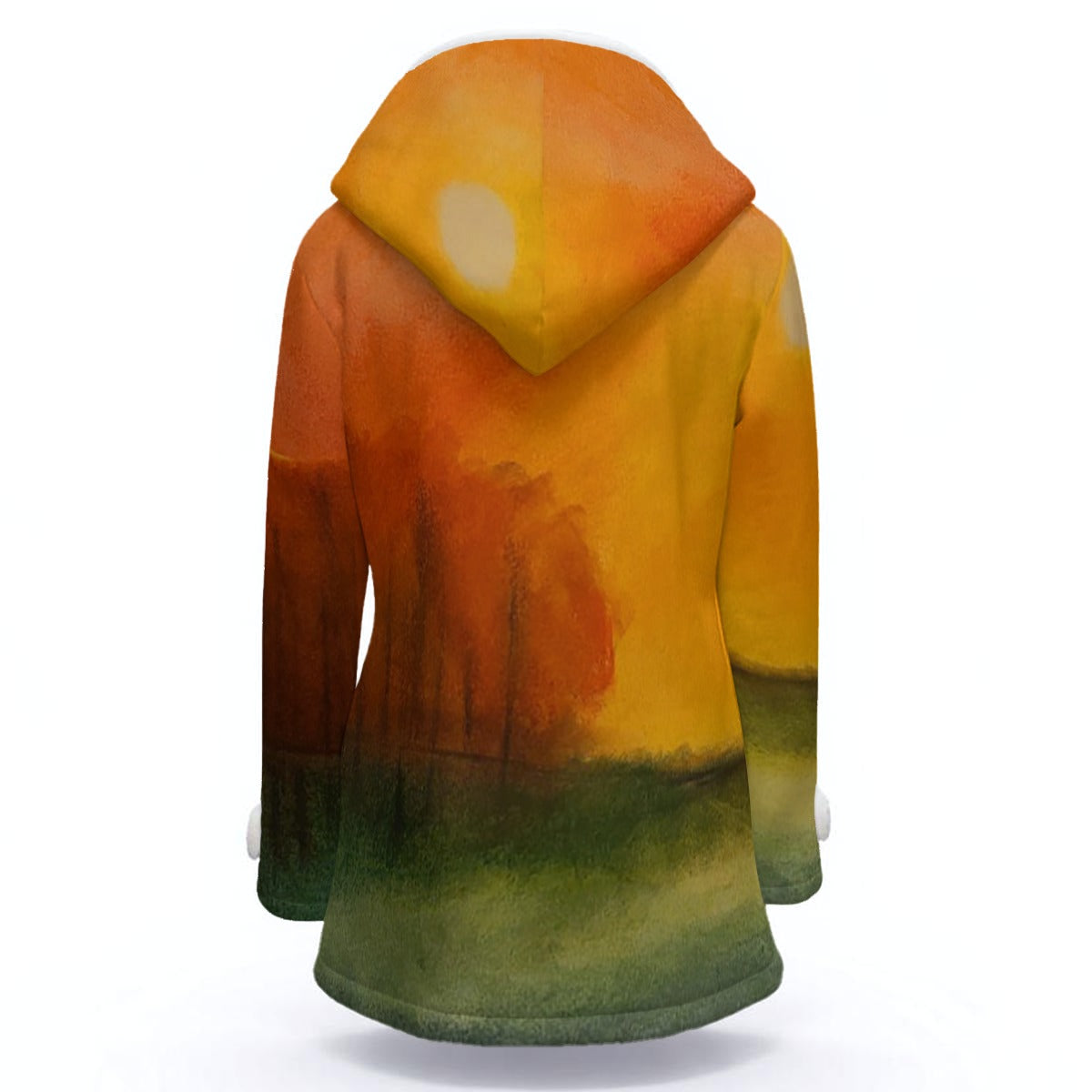 Heart of Autumn Women's Hooded Double-Breasted Winter Coat With Fleece