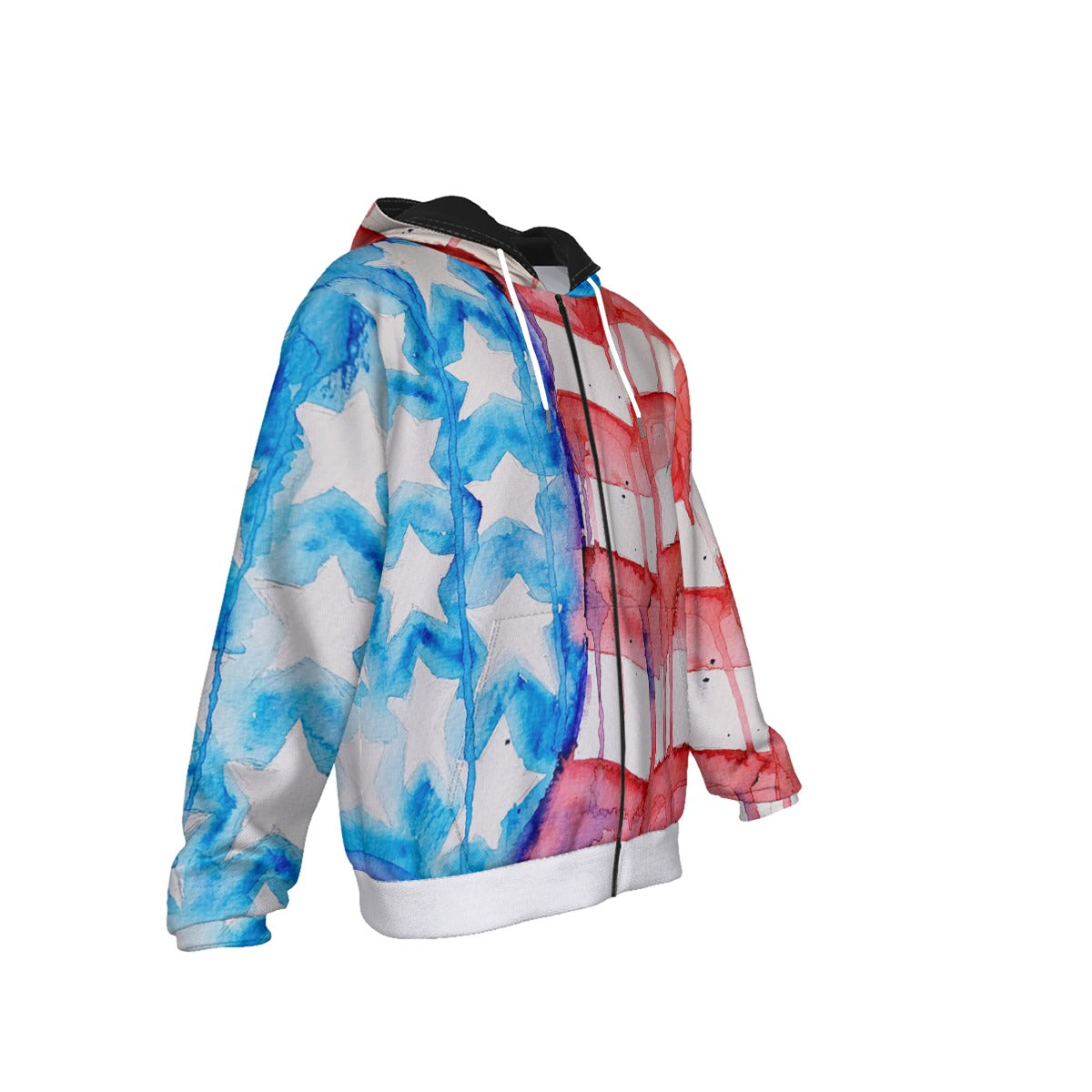 Old Glory All-Over Print Men's Heavy Fleece Zip Up Hoodie