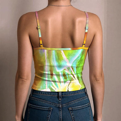 Heart Strings Inverted All-Over Print Women's Spaghetti Strap Tank Top