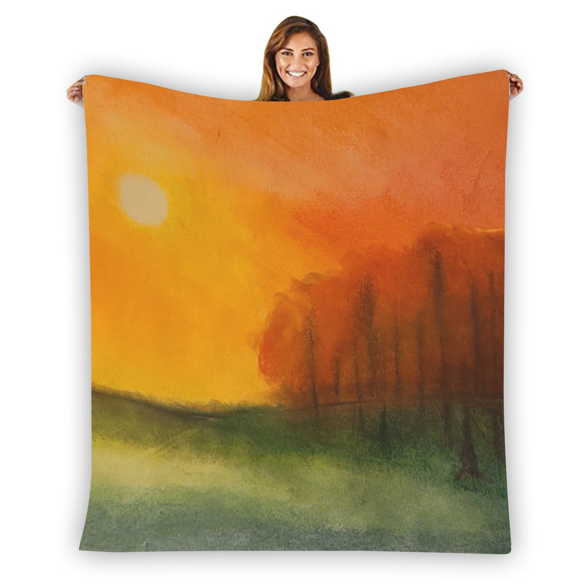 Heart of Autumn Single-Side Printing Flannel Blanket