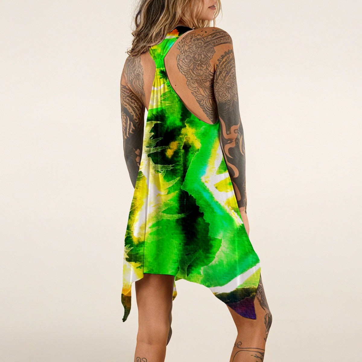 Swept Away Inverted All-over print Women's Sleeveless Tank Dress