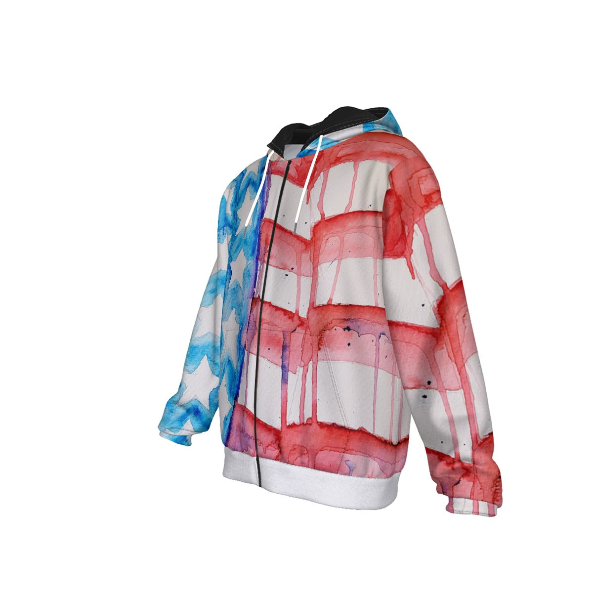 Old Glory All-Over Print Men's Heavy Fleece Zip Up Hoodie