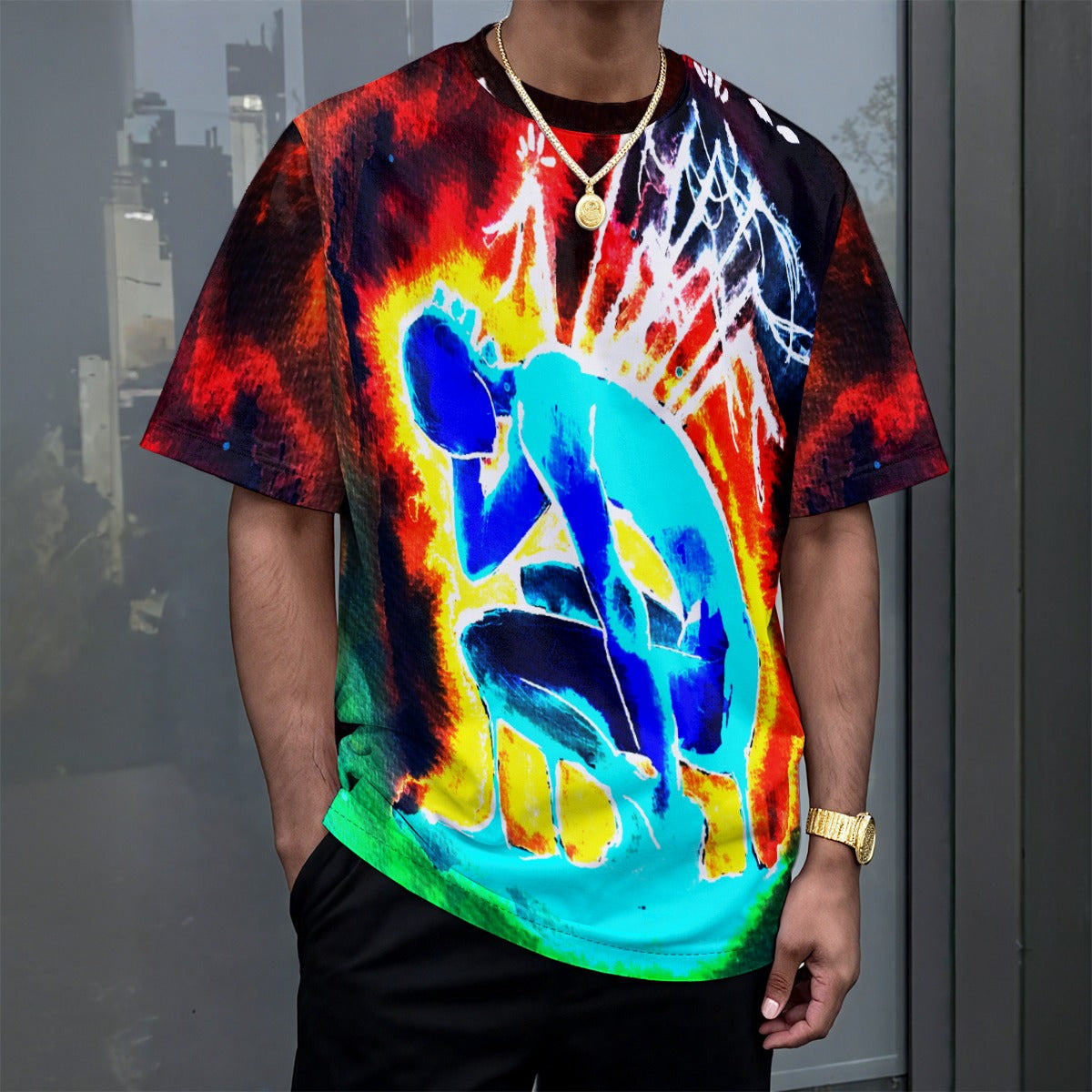 Pins and Needles Inverted Drop-shoulder T-shirt|180GSM