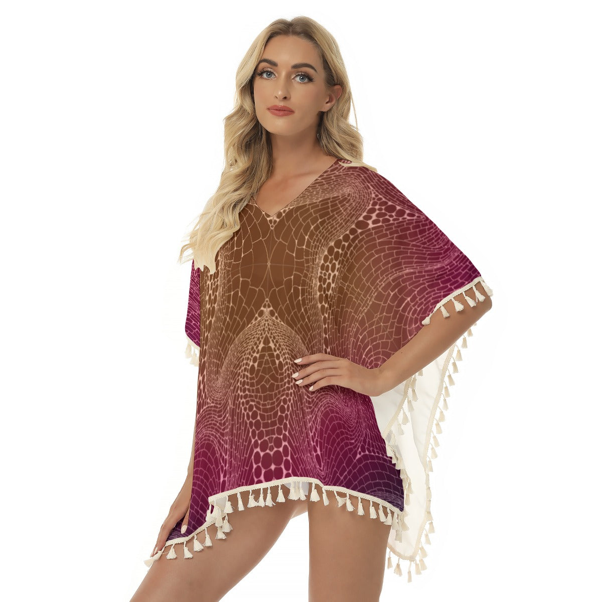 Signs of Life Sunrise All-Over Print Women's Square Fringed Shawl