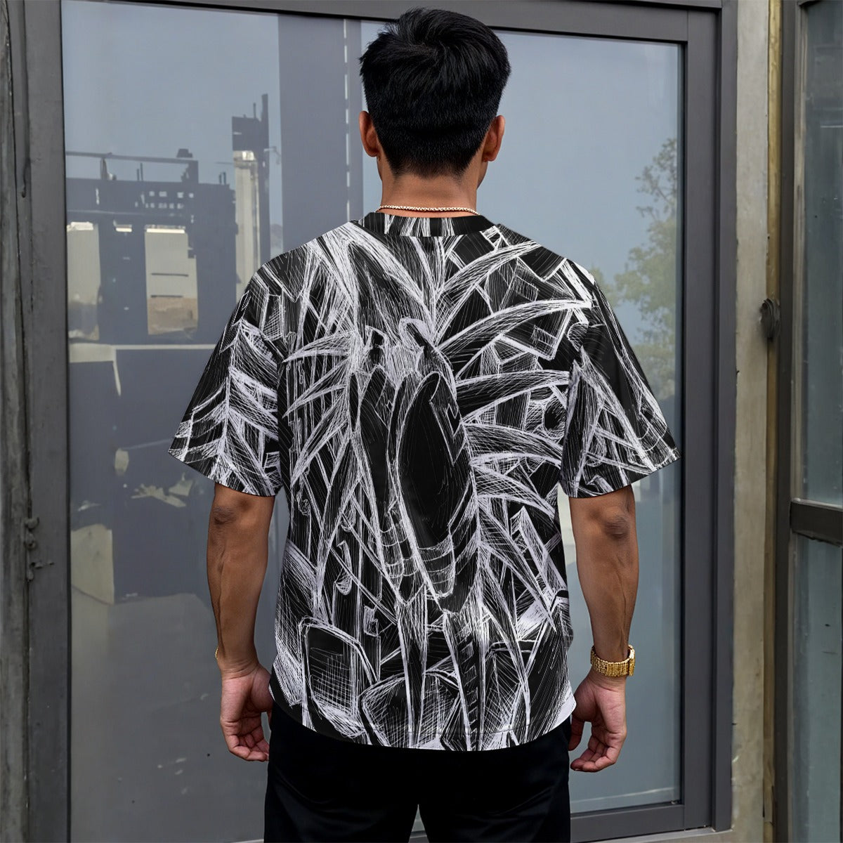 Inverted Sketch Drop-shoulder T-shirt|180GSM