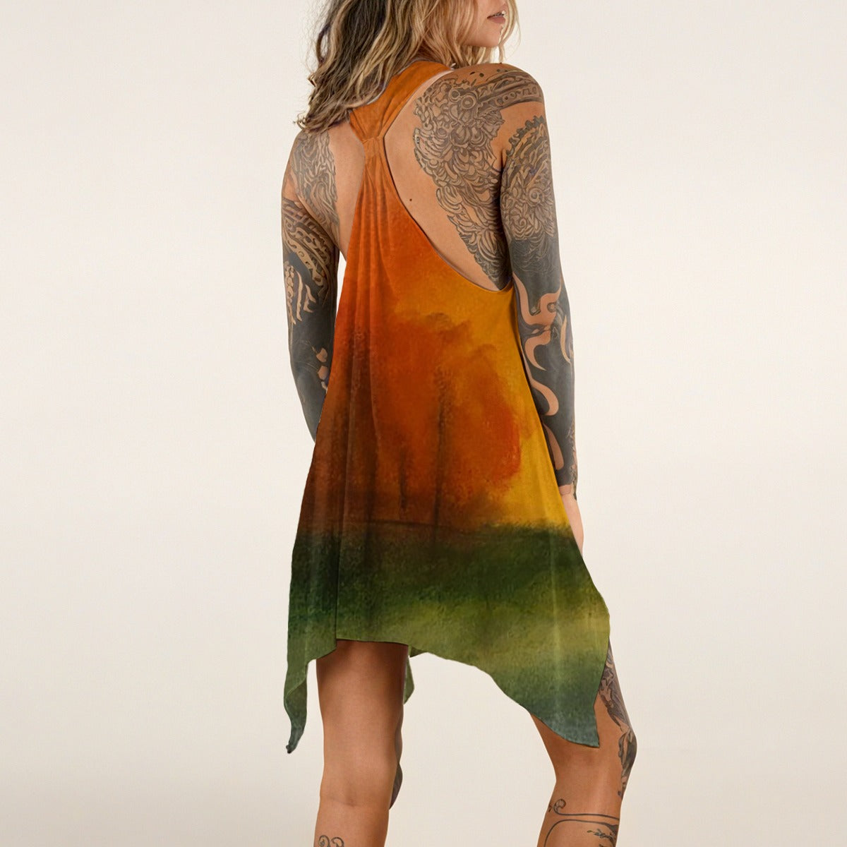 Heart of Autumn All-over print Women's Sleeveless Tank Dress