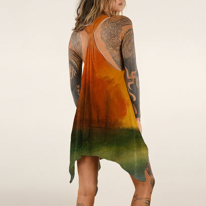 Autumn's Heart All-over print Women's Sleeveless Tank Dress