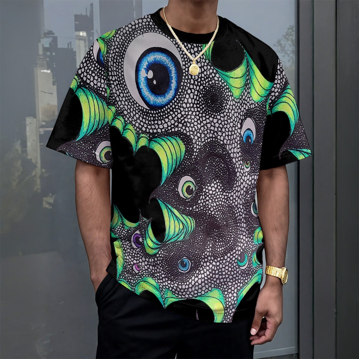 The Eyes Have It. Drop-shoulder T-shirt|180GSM