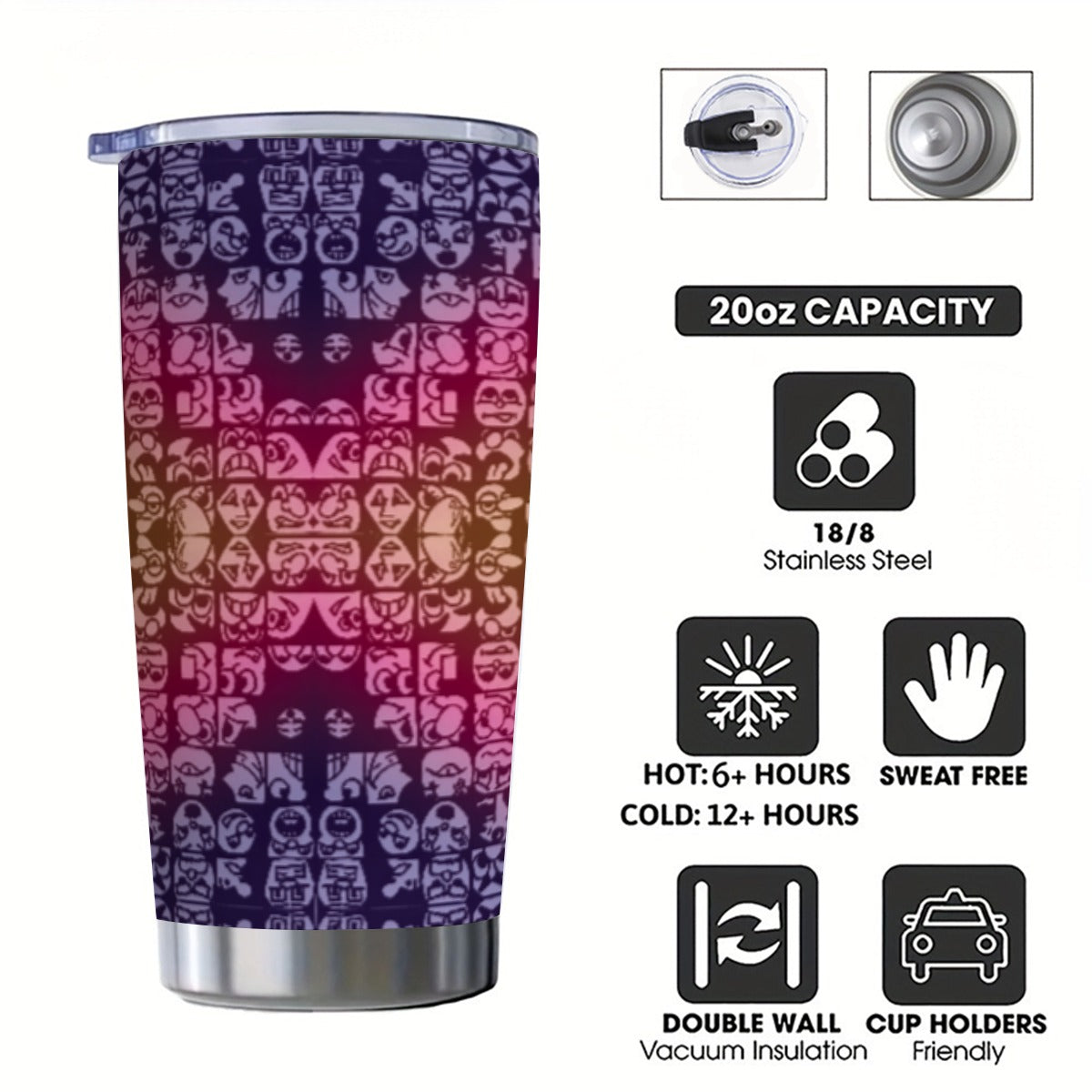 Faces Custom 20OZ Tumbler With Sliding Lid For The USA