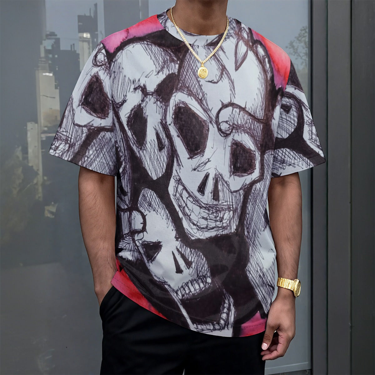 Skullz Drop-shoulder T-shirt|180GSM